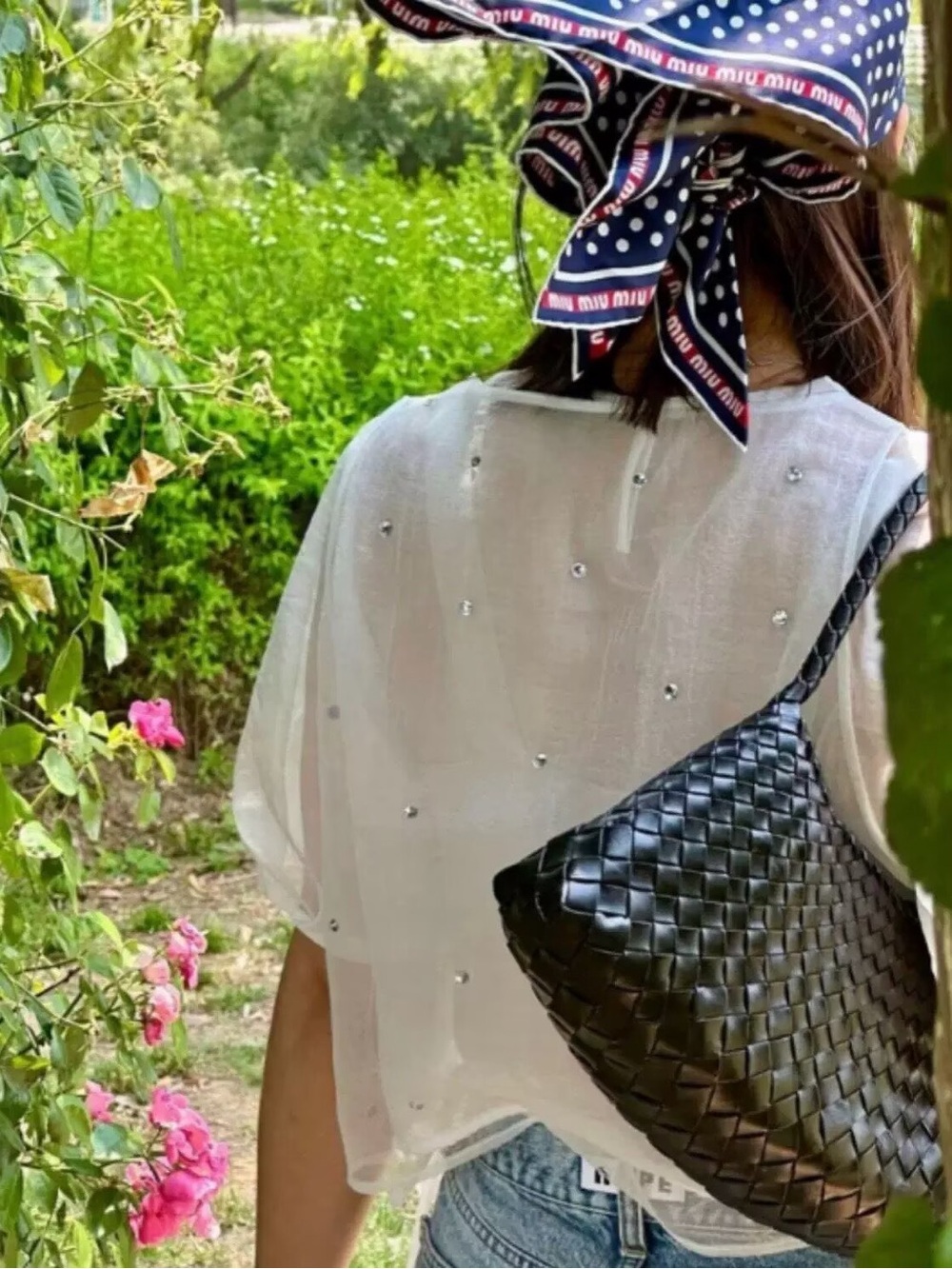 Dragon Diffusion Black Woven Leather Slouchy Shoulder Bag